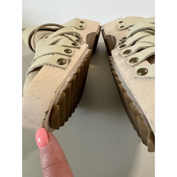 Kelsi Dagger Brooklyn Womens Leather Woven Clog Sandals Brown Size 7.5 Open Toe - Picture 4 of 12